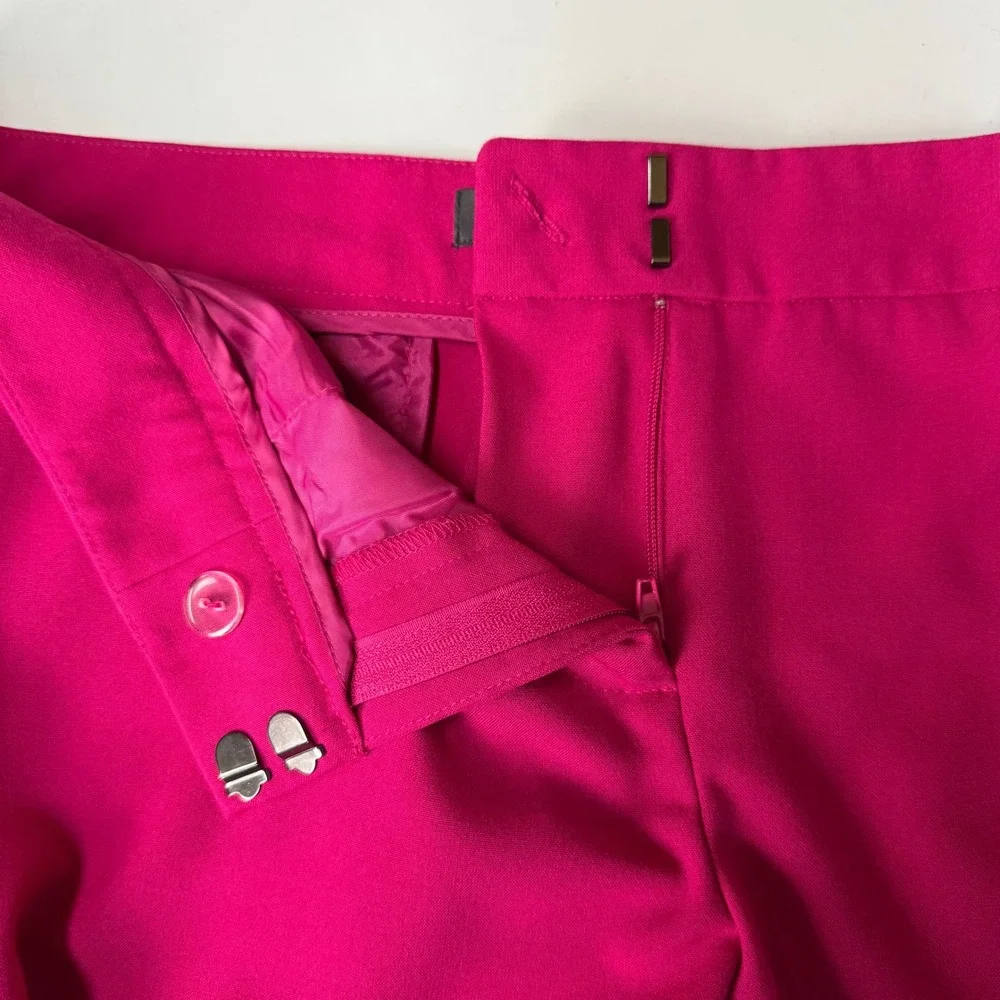 Vince Camuto Dress Pants Womens 4 Fuchsia Pink Tailored Slim Leg Low Rise Career